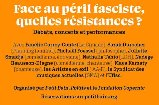 26 mai : « La montée des fascismes », soirée-débat au Petit Bain à Paris